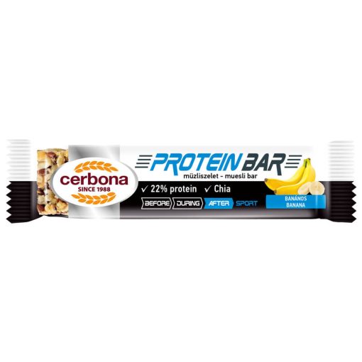 Baton de cereale cu banane, bogat în proteine, Cerbona Sport - 35 g
